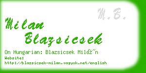 milan blazsicsek business card